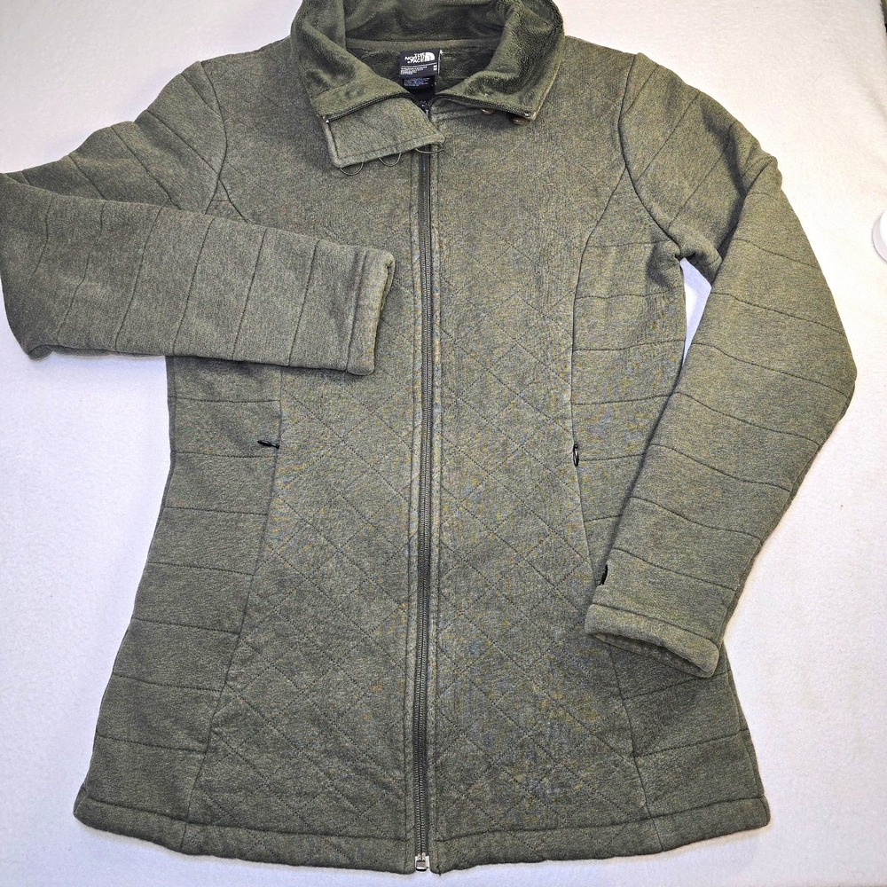 The North Face Caroluna Shaggy Fleece Lined Quilted Cozy Jacket Green Womens M
